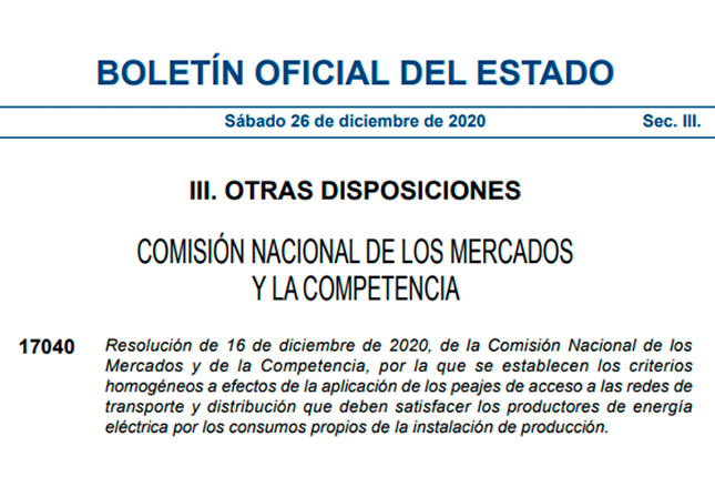 Adaptación de las instalaciones solares fotovoltaicas a la Circular 3/2020