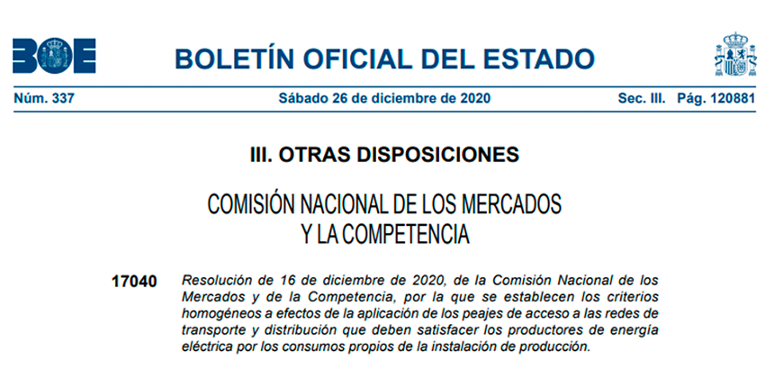 Adaptación de las instalaciones solares fotovoltaicas a la Circular 3/2020